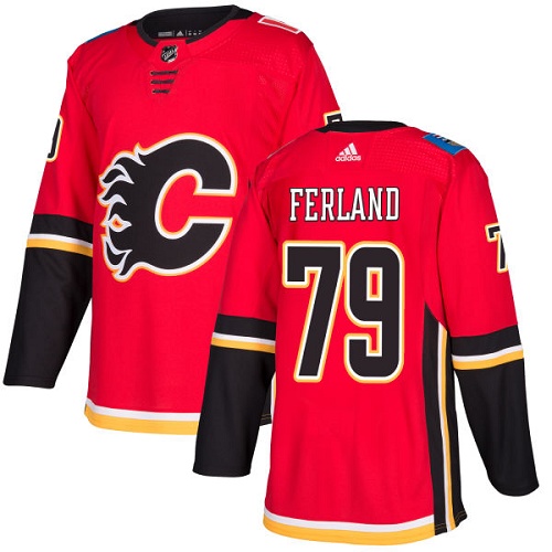 Adidas Flames #79 Michael Ferland Red Home Authentic Stitched NHL Jersey - Click Image to Close